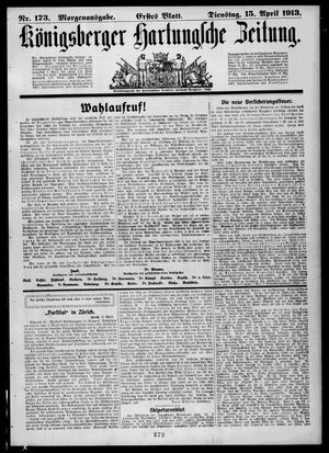 Königsberger Hartungsche Zeitung on Apr 15, 1913