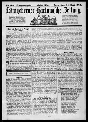 Königsberger Hartungsche Zeitung vom 24.04.1913