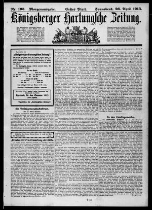Königsberger Hartungsche Zeitung on Apr 26, 1913