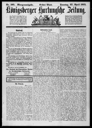 Königsberger Hartungsche Zeitung on Apr 27, 1913