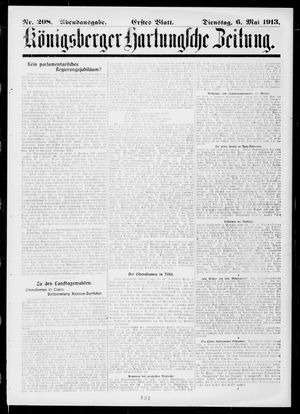 Königsberger Hartungsche Zeitung vom 06.05.1913