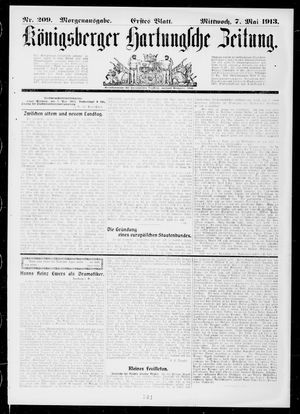 Königsberger Hartungsche Zeitung on May 7, 1913