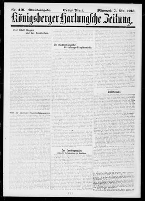 Königsberger Hartungsche Zeitung vom 07.05.1913