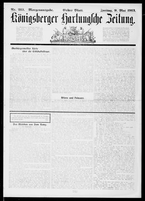 Königsberger Hartungsche Zeitung on May 9, 1913