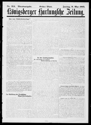 Königsberger Hartungsche Zeitung vom 09.05.1913
