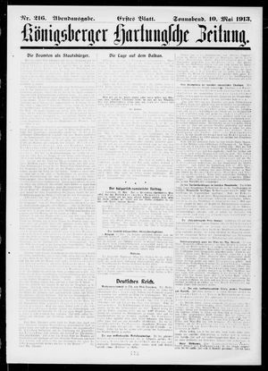 Königsberger Hartungsche Zeitung on May 10, 1913