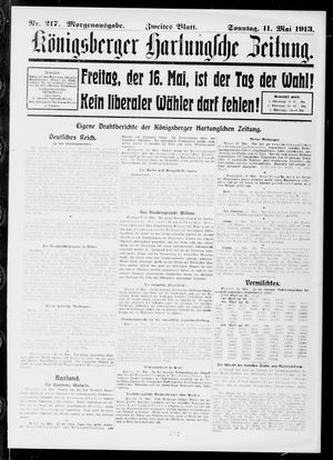 Königsberger Hartungsche Zeitung vom 11.05.1913