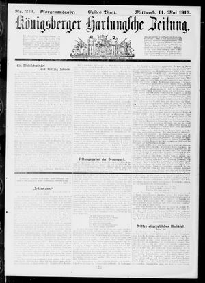 Königsberger Hartungsche Zeitung vom 14.05.1913