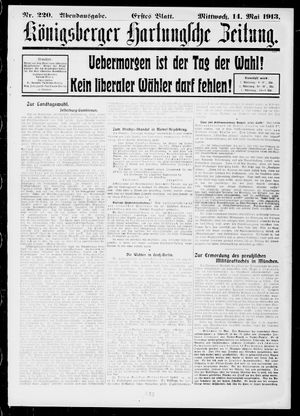 Königsberger Hartungsche Zeitung on May 14, 1913