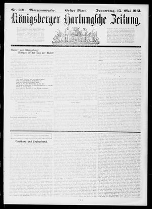 Königsberger Hartungsche Zeitung vom 15.05.1913