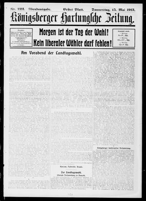 Königsberger Hartungsche Zeitung vom 15.05.1913