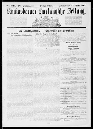 Königsberger Hartungsche Zeitung vom 17.05.1913