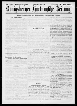 Königsberger Hartungsche Zeitung vom 18.05.1913