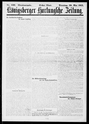 Königsberger Hartungsche Zeitung vom 20.05.1913