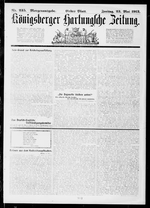 Königsberger Hartungsche Zeitung on May 23, 1913