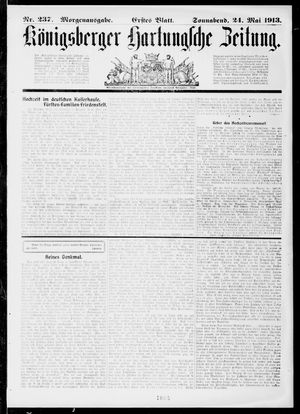 Königsberger Hartungsche Zeitung vom 24.05.1913