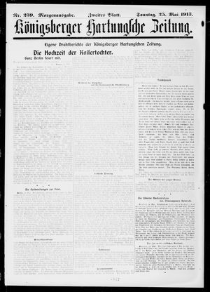 Königsberger Hartungsche Zeitung vom 25.05.1913