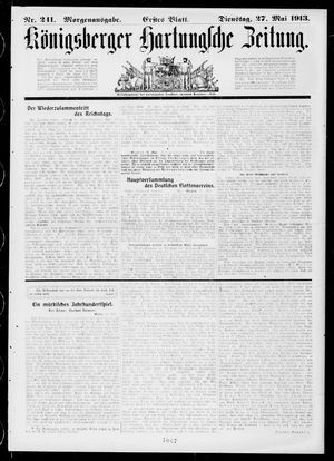 Königsberger Hartungsche Zeitung vom 27.05.1913