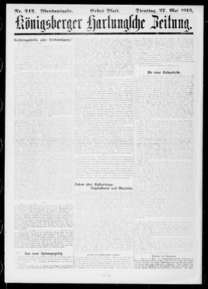 Königsberger Hartungsche Zeitung vom 27.05.1913