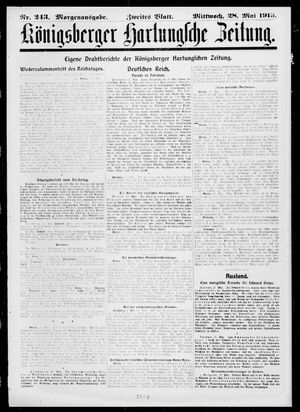 Königsberger Hartungsche Zeitung vom 28.05.1913