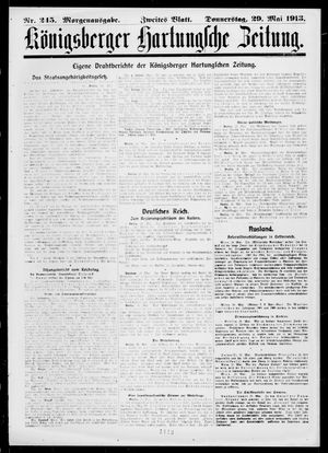 Königsberger Hartungsche Zeitung on May 29, 1913