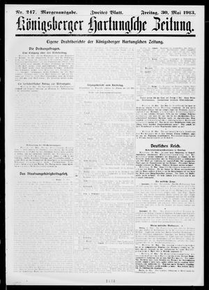Königsberger Hartungsche Zeitung on May 30, 1913