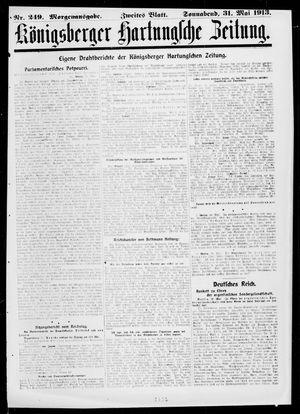 Königsberger Hartungsche Zeitung on May 31, 1913