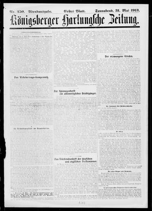 Königsberger Hartungsche Zeitung on May 31, 1913
