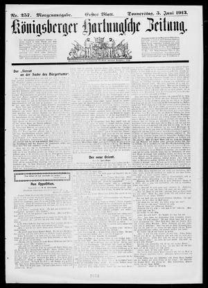 Königsberger Hartungsche Zeitung vom 05.06.1913