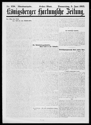 Königsberger Hartungsche Zeitung vom 05.06.1913