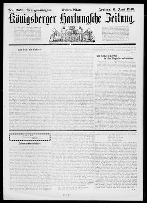 Königsberger Hartungsche Zeitung vom 06.06.1913