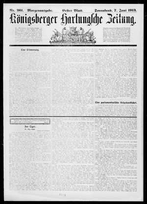 Königsberger Hartungsche Zeitung vom 07.06.1913