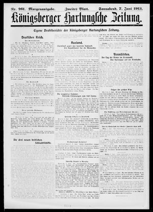 Königsberger Hartungsche Zeitung vom 07.06.1913