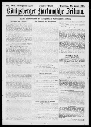 Königsberger Hartungsche Zeitung vom 10.06.1913
