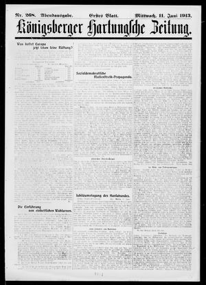 Königsberger Hartungsche Zeitung vom 11.06.1913
