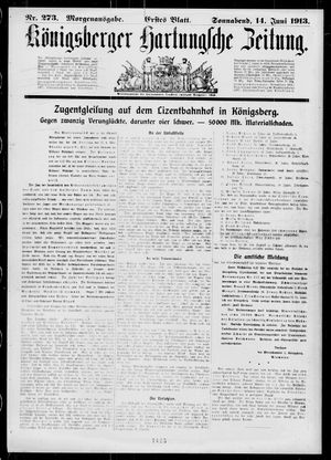 Königsberger Hartungsche Zeitung vom 14.06.1913