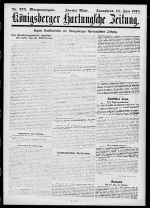 Königsberger Hartungsche Zeitung vom 14.06.1913