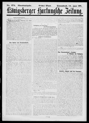 Königsberger Hartungsche Zeitung vom 14.06.1913