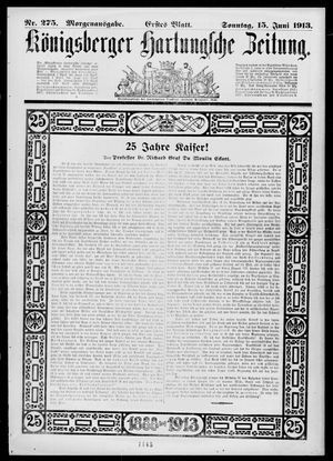 Königsberger Hartungsche Zeitung vom 15.06.1913