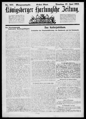 Königsberger Hartungsche Zeitung on Jun 17, 1913
