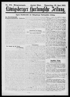 Königsberger Hartungsche Zeitung on Jun 19, 1913