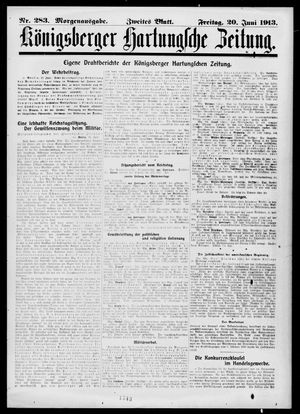 Königsberger Hartungsche Zeitung on Jun 20, 1913