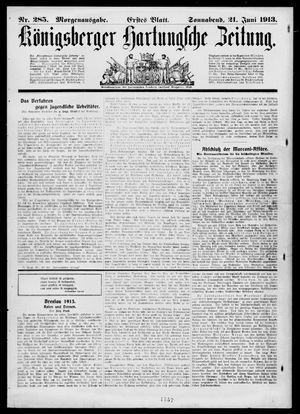 Königsberger Hartungsche Zeitung vom 21.06.1913