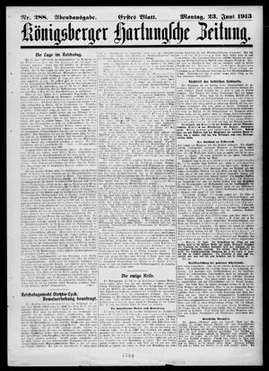 Königsberger Hartungsche Zeitung vom 23.06.1913