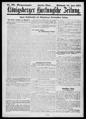 Königsberger Hartungsche Zeitung on Jun 25, 1913
