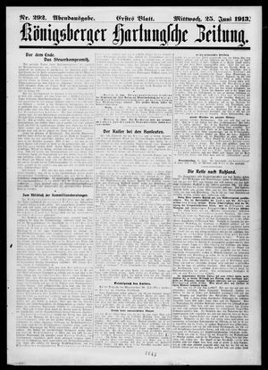 Königsberger Hartungsche Zeitung vom 25.06.1913