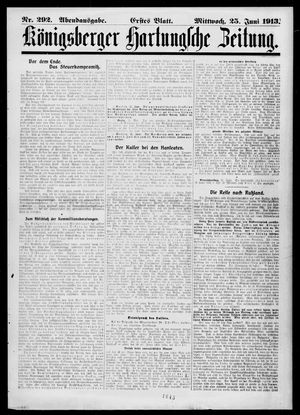 Königsberger Hartungsche Zeitung on Jun 25, 1913