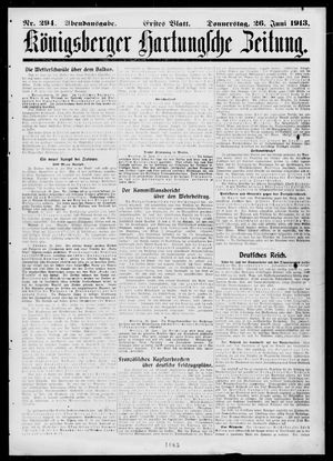 Königsberger Hartungsche Zeitung on Jun 26, 1913