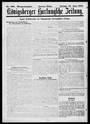 Königsberger Hartungsche Zeitung vom 27.06.1913