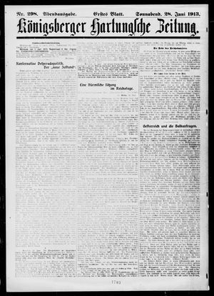 Königsberger Hartungsche Zeitung vom 28.06.1913